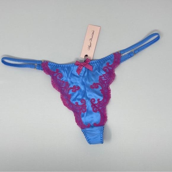 Agent Provocateur Molly Blue Pink Thong AP2 Small NWT - Picture 8 of 10